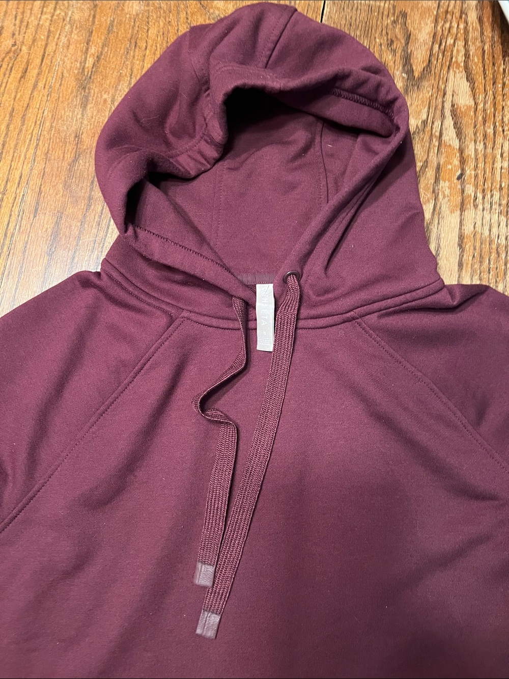 Athleta Steady State Wine Cropped Hooded Sweatshirt - Picture 7 of 9
